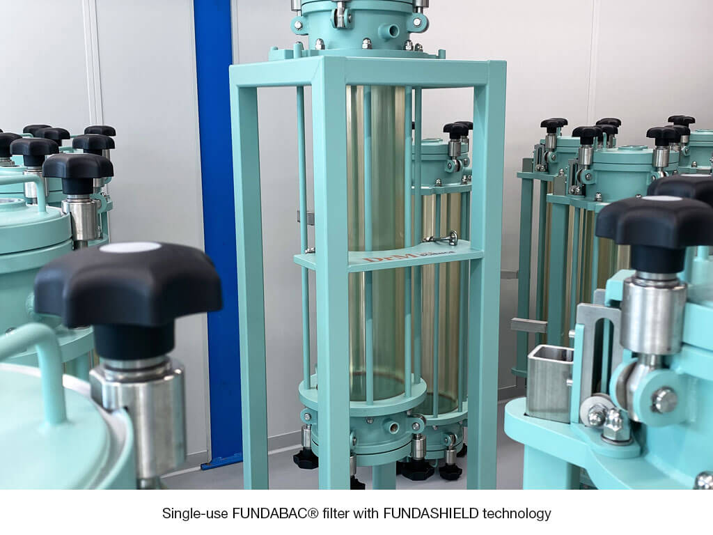 Single-use FUNDABAC® Filter with FUNDASHIELD technology